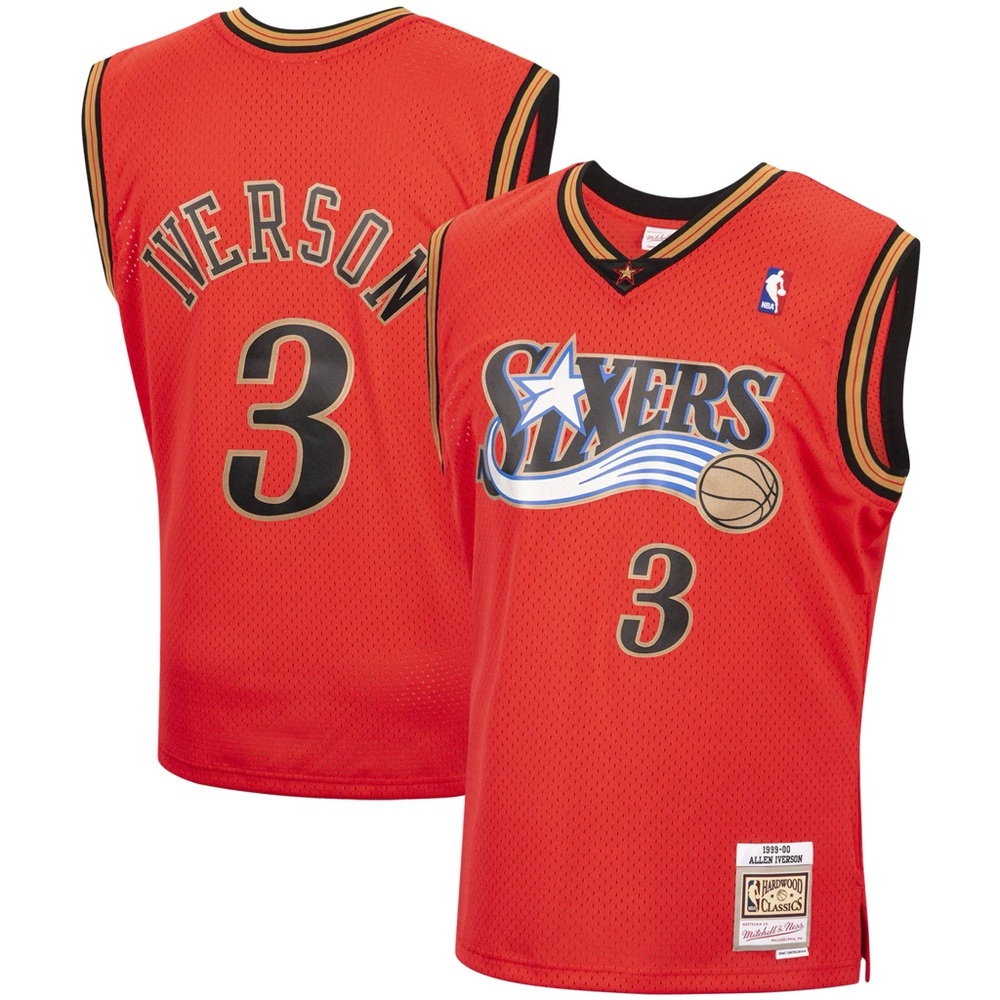 Mens Mitchell & Ness Allen Iverson Philadelphia 76ers 99-00 Throwback Jersey L